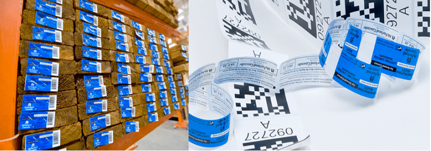 Lumber Tags QR Codes Barcodes Variable Data for Lumber Yard